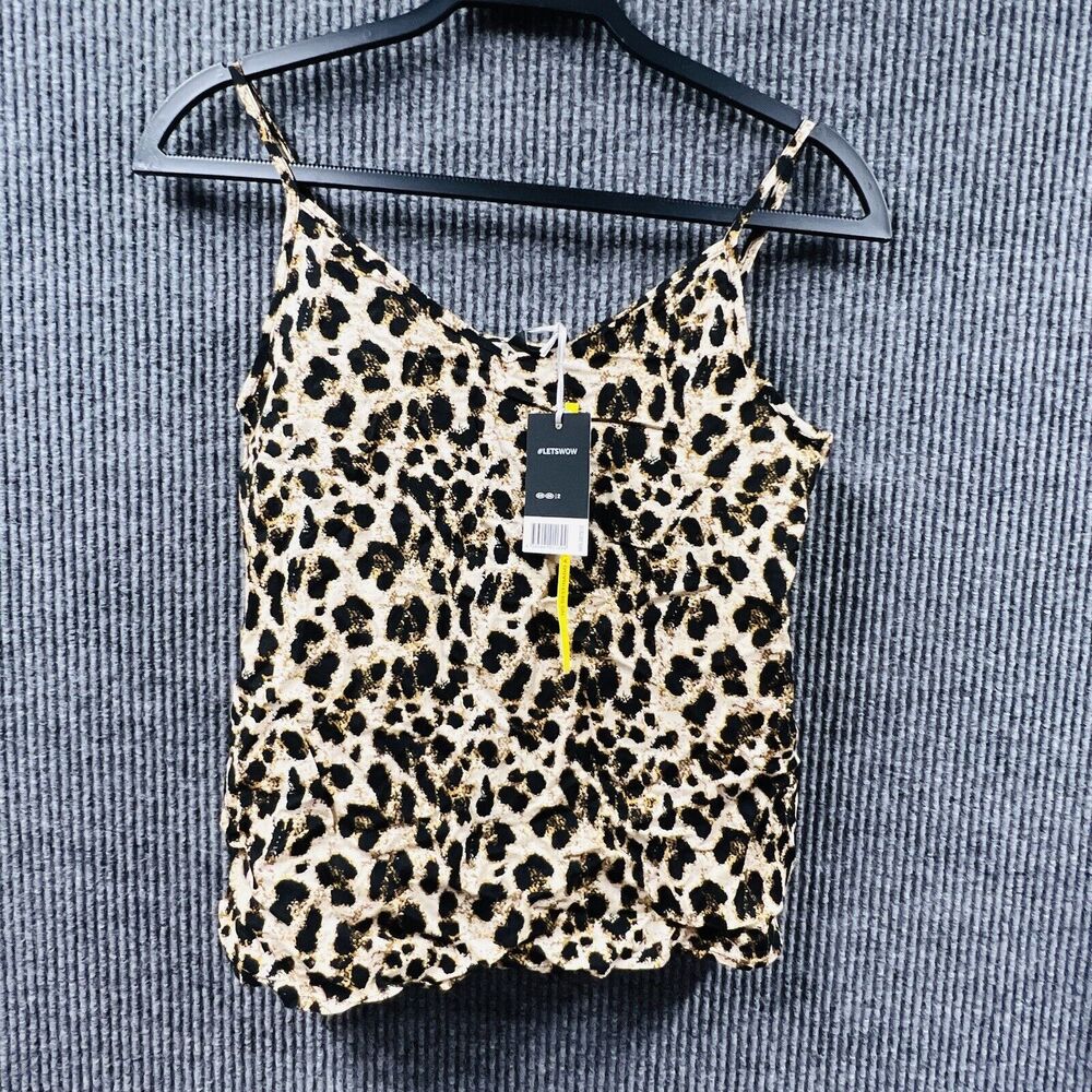Esmara Camisole Heidi Klum Women Size 2 Leopard Print Fashionable Tank Top Shirt